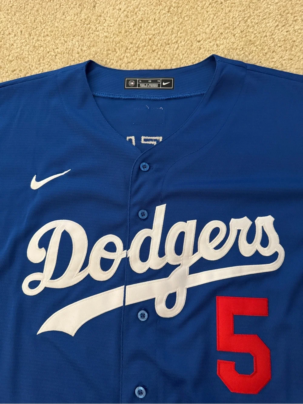New Nike Royal Blue Dodgers Jersey - Freddie Freeman #5 Size XL